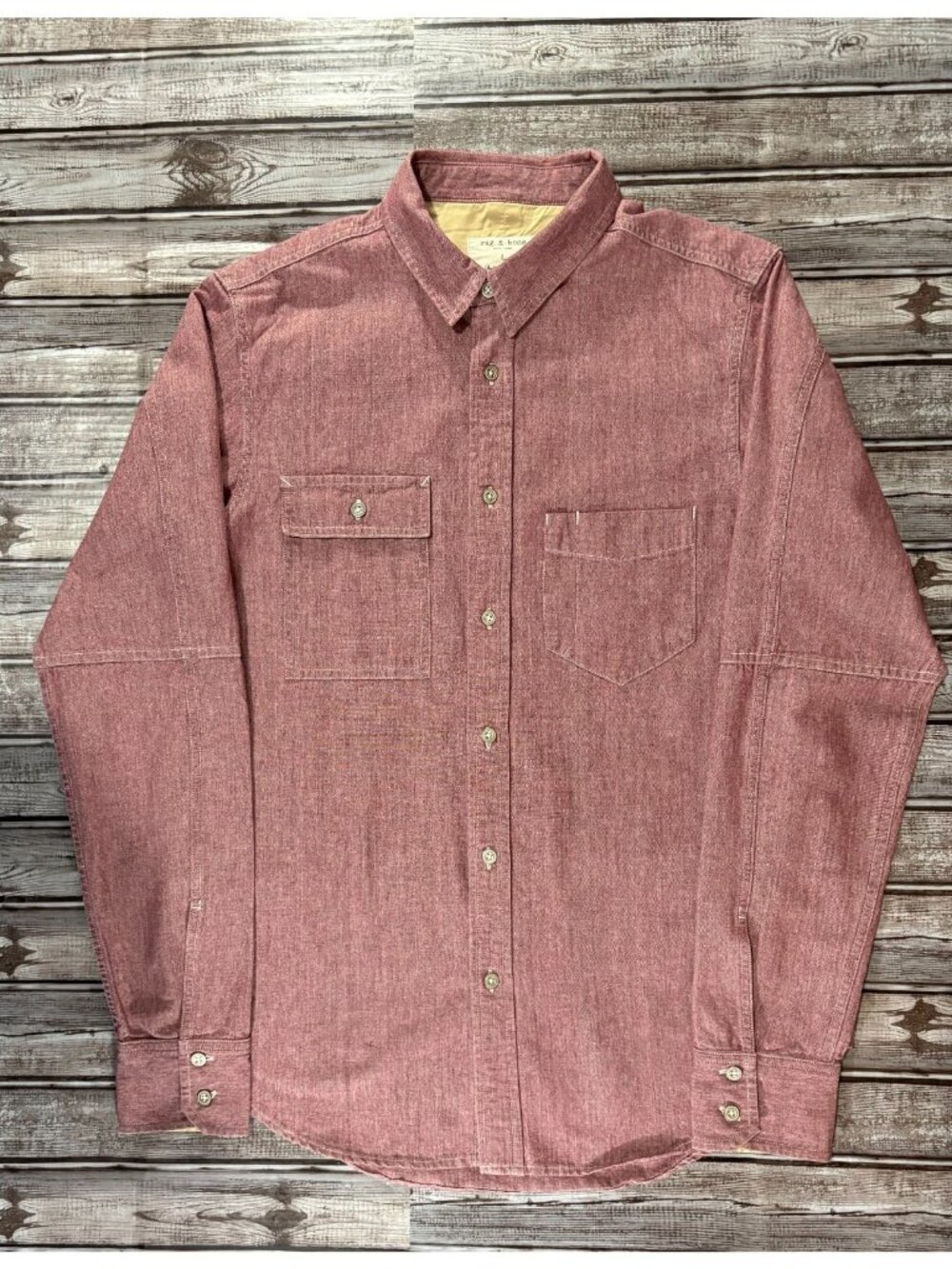 Rag & Bone The Trail Denim Shirt size L color Red NWOT
